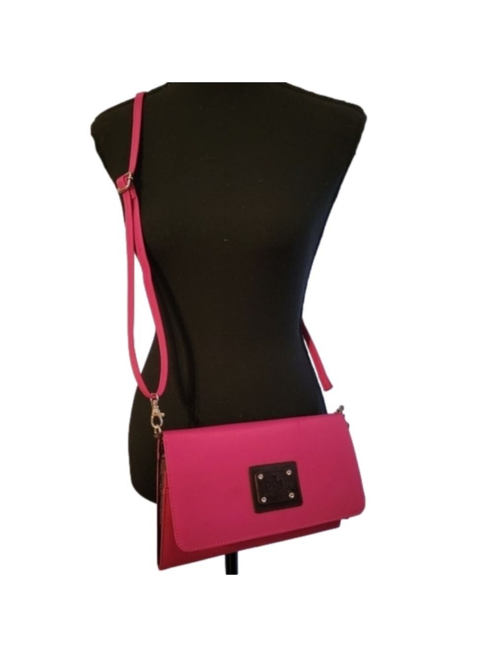 Rowallan of Scotland "SEDONA" Raspberry Nylon Crossbody Convertible Clutch Purse